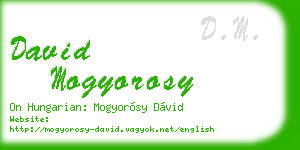 david mogyorosy business card