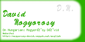 david mogyorosy business card